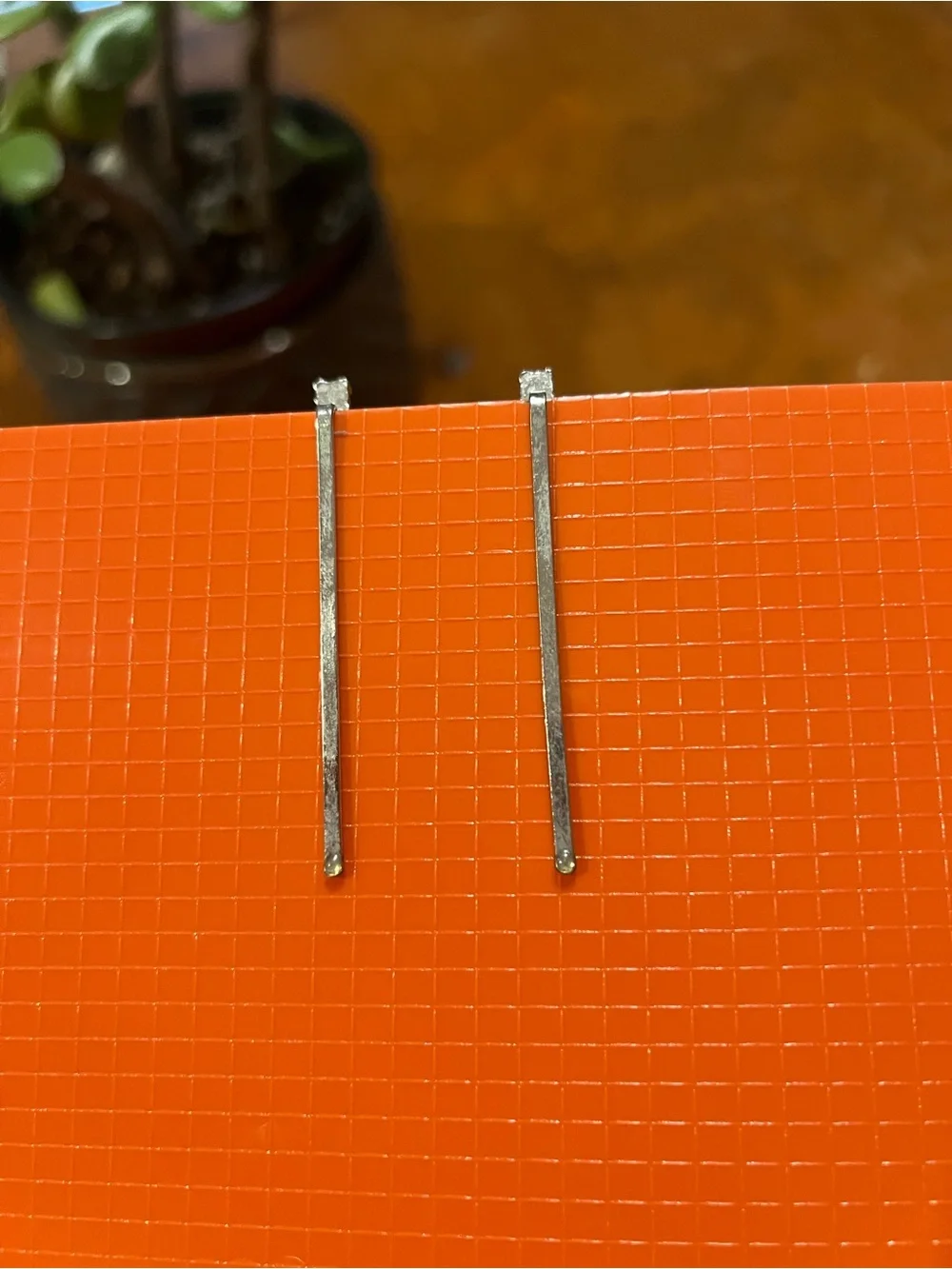 Vintage Y2K 2000s Rhinestone Crystal Bar Bobby Pins Silver Hair Clips Set of 2